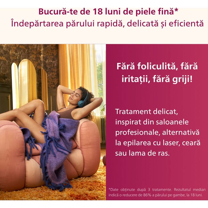 Epilator IPL PHILIPS Lumea Prestige Seria 8000 BRI947/00, 450.000 de impulsuri, 4 accesorii, senzor SmartSkin, retea, argintiu WALTI