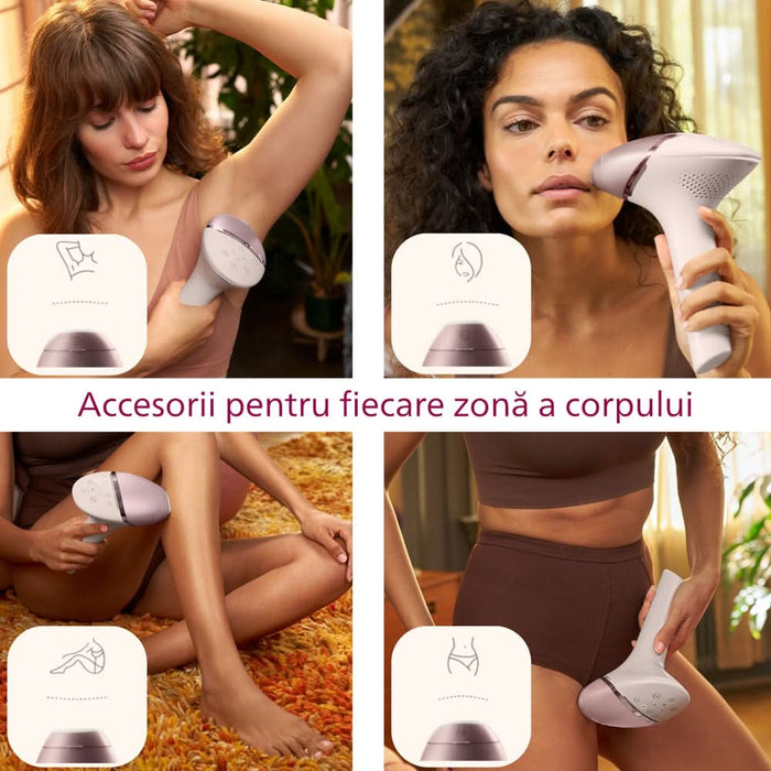 Epilator IPL PHILIPS Lumea Series 9900 BRI976/00, 450.000 de impulsuri, 4 accesorii, Senzor SmartSkin, acumulator, roz WALTI
