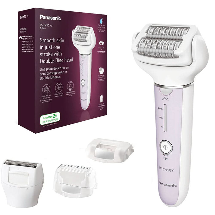 Epilator PANASONIC ES-EY30A-V503, 60 pensete, 3 viteze, 3 accesorii, Wet&Dry, acumulator, mov WALTI