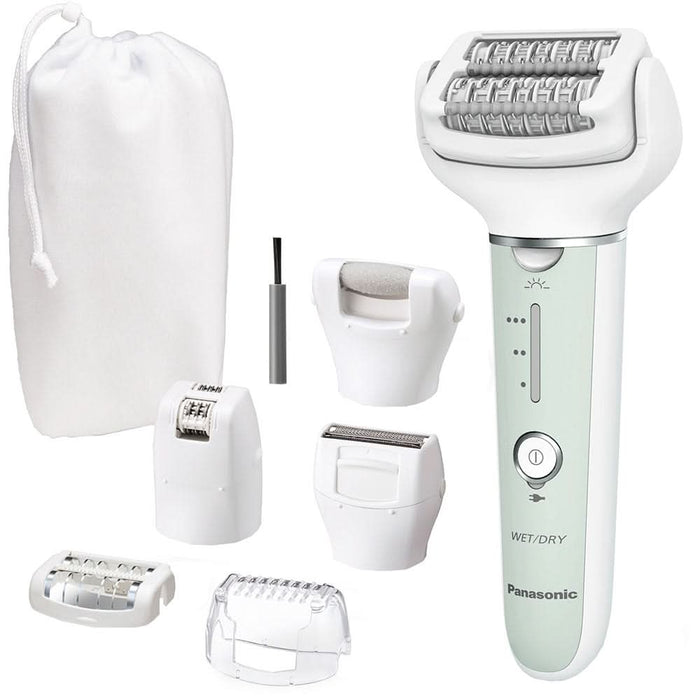 Epilator PANASONIC ES-EY70A-G503, 60 pensete, 3 viteze, 5 accesorii, Wet&Dry, acumulator, verde WALTI