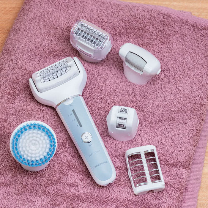 Epilator PANASONIC ES-EY90-A503, 60 pensete, 3 viteze, 8 accesorii, Wet&Dry, acumulator, gri WALTI