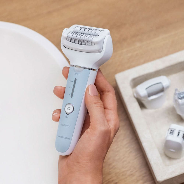 Epilator PANASONIC ES-EY90-A503, 60 pensete, 3 viteze, 8 accesorii, Wet&Dry, acumulator, gri WALTI
