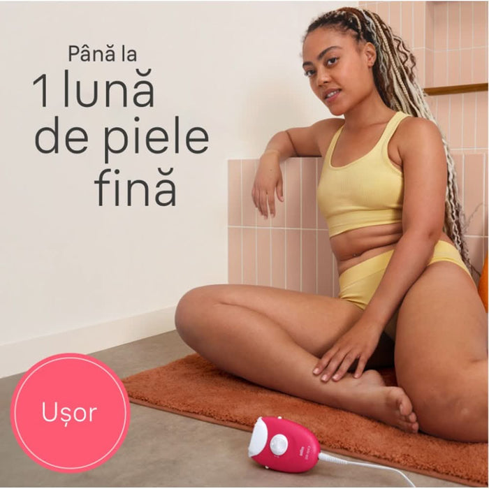 Epilator BRAUN Silk-epil 3 SE3-000, 20 pensete, 2 viteze, SmartLight, retea, alb-violet WALTI