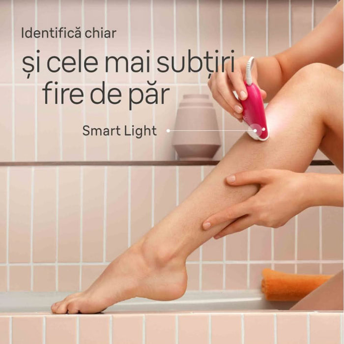 Epilator BRAUN Silk-epil 3 SE3-000, 20 pensete, 2 viteze, SmartLight, retea, alb-violet WALTI