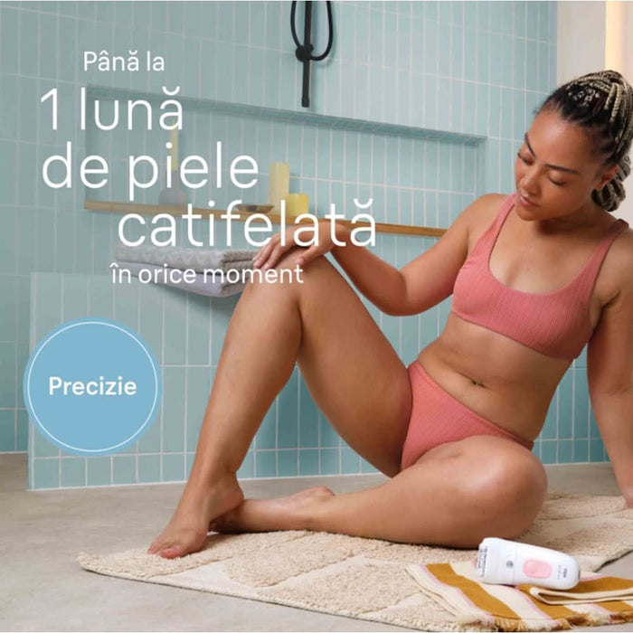 Epilator BRAUN Silk-epil 5 SE5-060, 28 pensete, 2 viteze, 4 accesorii, SmartLight, MicroGrip, Wet&Dry, acumulator, alb-roz flamingo WALTI