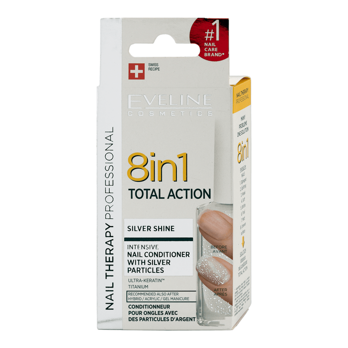 EVELINE COSMETICS Tratament profesional de unghii 8 în 1 Silver Shine, 12 ml WALTI