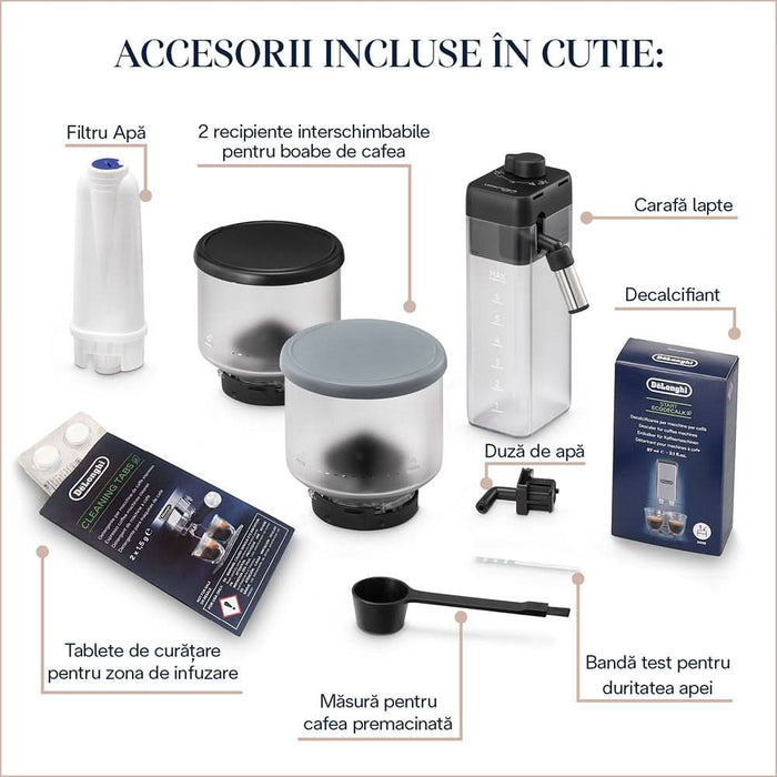 Espressor automat DELONGHI Rivelia Start EXAM420.55.BXL, 1.4l, 1450W, 15 bar, negru - WALTI WALTI