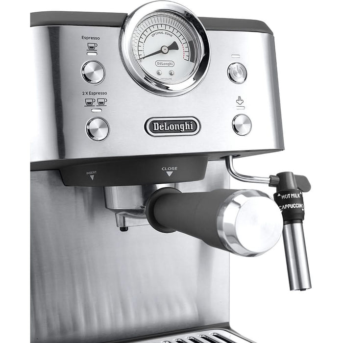 Espressor manual DELONGHI Classic EM450.M, 1.7l 1300W, 15 bar, sistem manual de spumare, argintiu WALTI