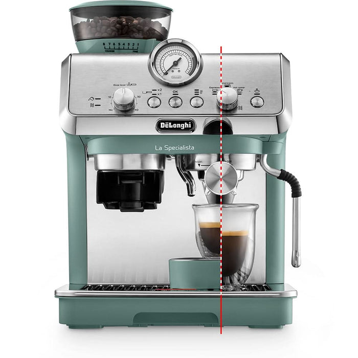 Espressor manual DELONGHI La Specialista Arte EC9155.GR, 1.5l, 1300W, 15 bar, functia Active Temperature Control, verde-argintiu WALTI