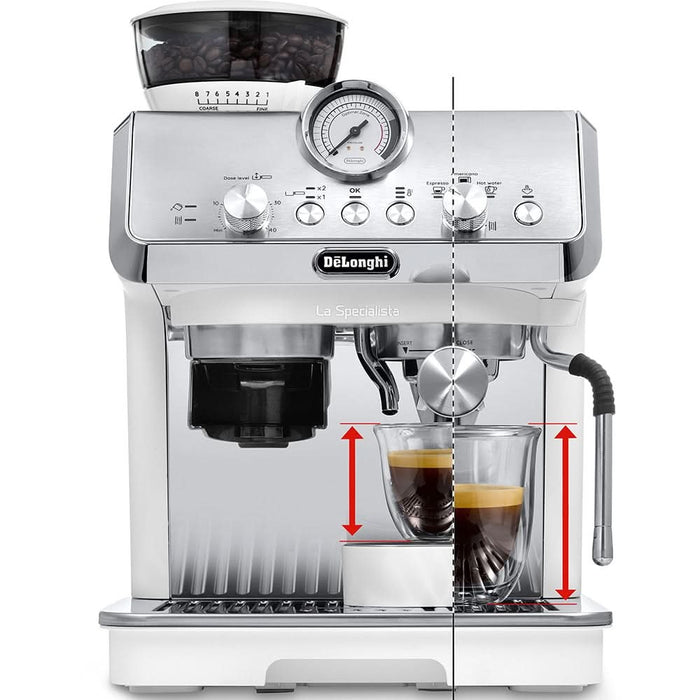 Espressor manual DELONGHI La Specialista Arte EC9155.W, 1.5l, 1300W, 15 bar, functia Active Temperature Control, alb-argintiu WALTI