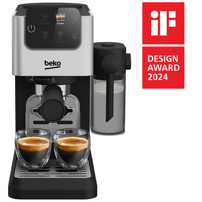Espressor manual BEKO CaffeExperto CEP5304X, 1.1l, 1600W, 15 bar, negru-argintiu WALTI