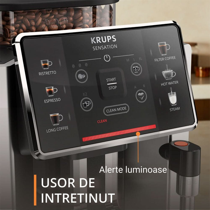 Espressor automat KRUPS Sensation EA910E10, 1.7l, 1450W, 15 bar, argintiu-negru WALTI