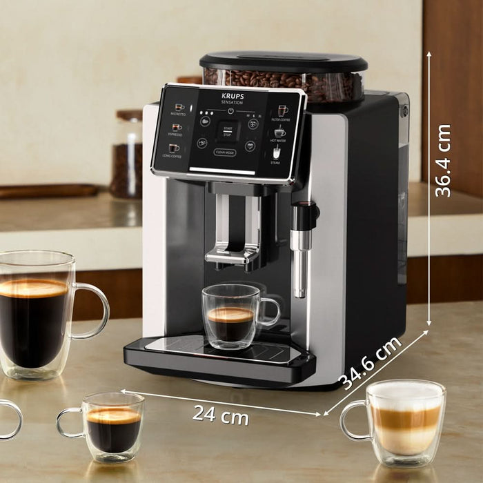 Espressor automat KRUPS Sensation EA910E10, 1.7l, 1450W, 15 bar, argintiu-negru WALTI