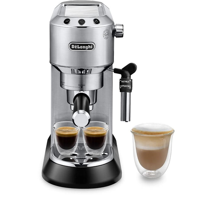 Espressor manual DELONGHI Dedica Style EC685.M, 1.1l, 1300W, 15 bar, sistem Cappuccino, argintiu-negru WALTI