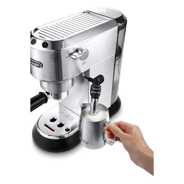 Espressor manual DELONGHI Dedica Style EC685.M, 1.1l, 1300W, 15 bar, sistem Cappuccino, argintiu-negru WALTI