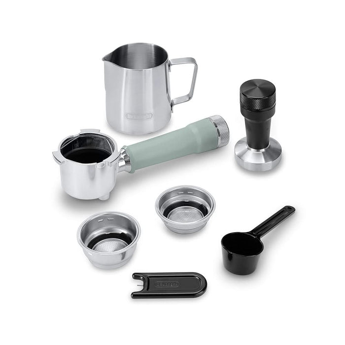 Espressor manual DELONGHI Dedica Duo EC890.GR, 1.1l, 1450W, 15 bar, sistem Cappuccino, verde-argintiu WALTI