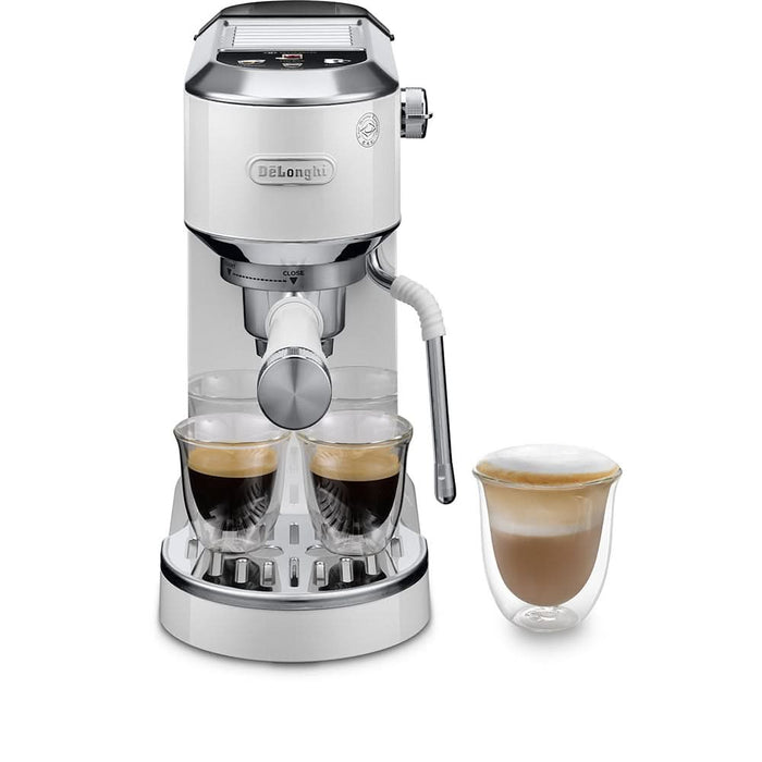 Espressor manual DELONGHI Dedica Duo EC890.WI, 1.1l, 1450W, 15 bar, sistem Cappuccino, alb-argintiu WALTI