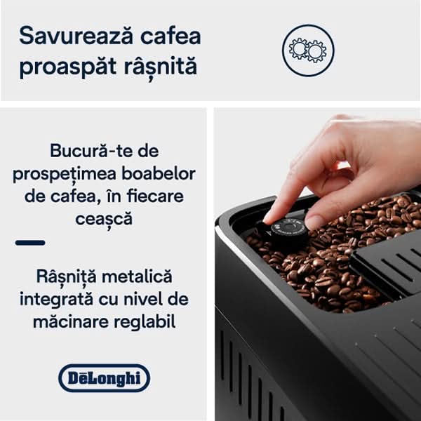Espressor automat DELONGHI Magnifica Plus ECAM320.70.TB, 1.9l, 1450W, 15 bar, gri inchis-negru WALTI