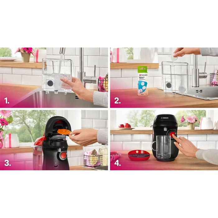 Espressor capsule BOSCH Tassimo Happy Friendly TAS103E, 0.7l, 1400W, rosu-negru WALTI
