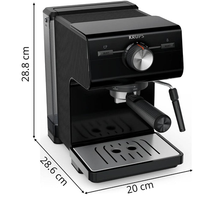 Espressor manual KRUPS Authentic XP381810, 2l, 15 bar, sistem Cappuccino, negru-argintiu WALTI