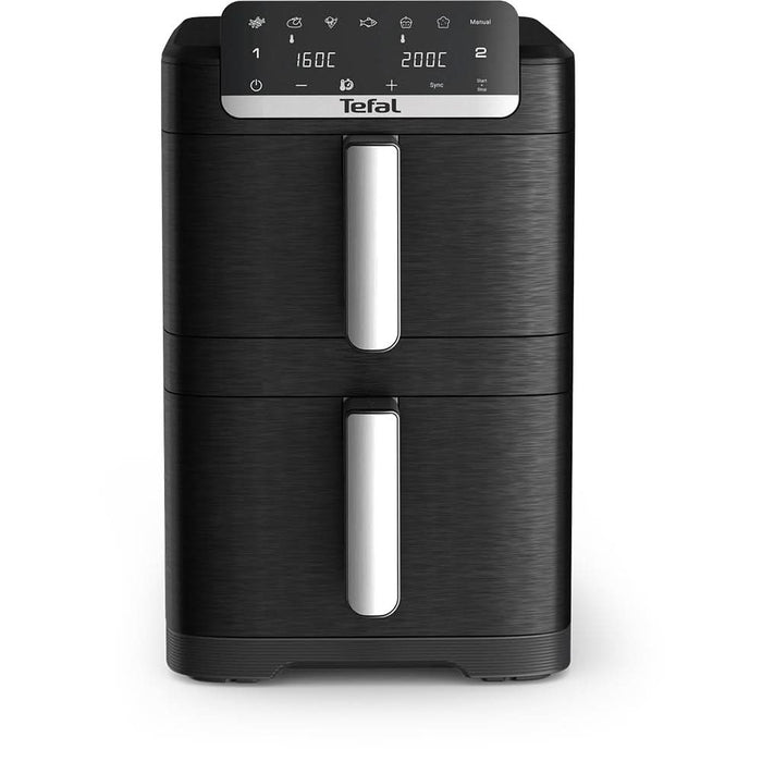 Friteuza cu aer cald dubla TEFAL Easy Fry Crispy Stack EY7568E0, 2.3kg, 10l, 2700W, negru WALTI