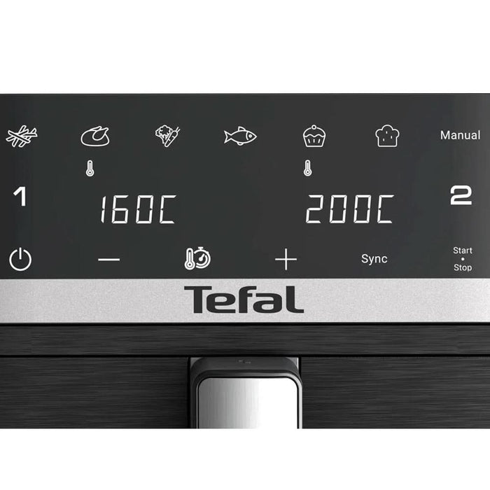 Friteuza cu aer cald dubla TEFAL Easy Fry Crispy Stack EY7568E0, 2.3kg, 10l, 2700W, negru WALTI