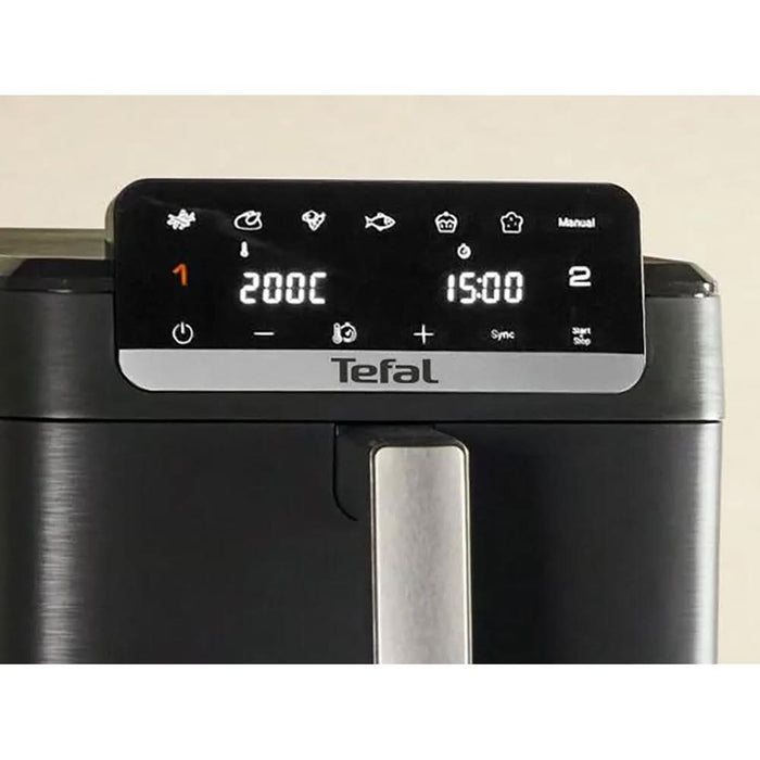 Friteuza cu aer cald dubla TEFAL Easy Fry Crispy Stack EY7568E0, 2.3kg, 10l, 2700W, negru WALTI