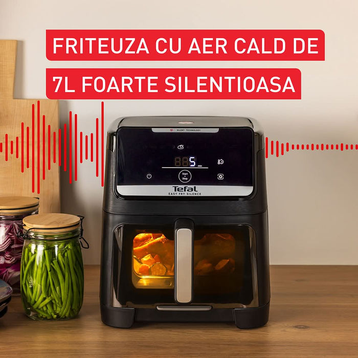 Friteuza cu aer cald TEFAL Easy Fry Silence EY8468E0, 2kg, 7l, 2000W, negru WALTI