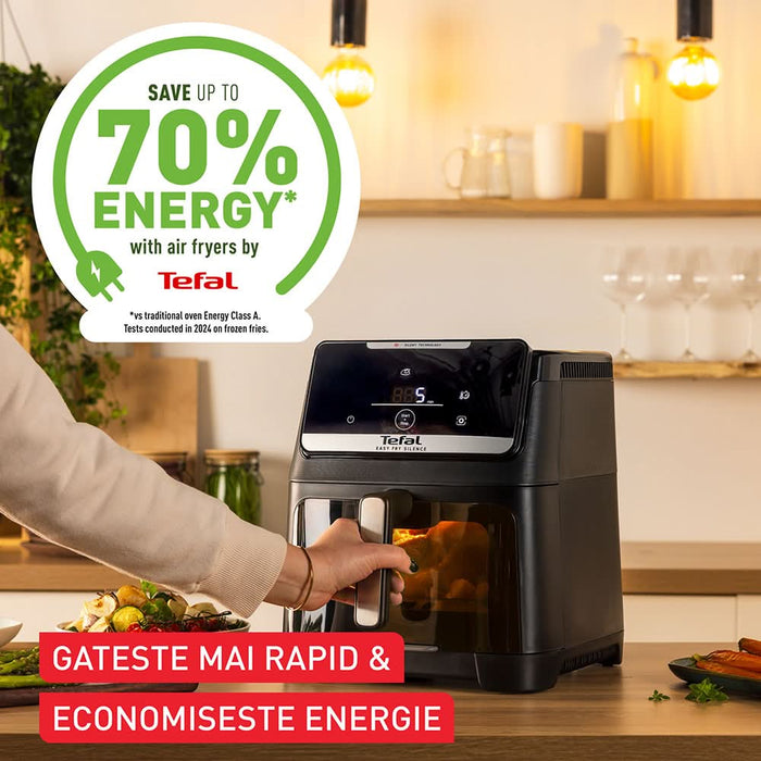 Friteuza cu aer cald TEFAL Easy Fry Silence EY8468E0, 2kg, 7l, 2000W, negru WALTI