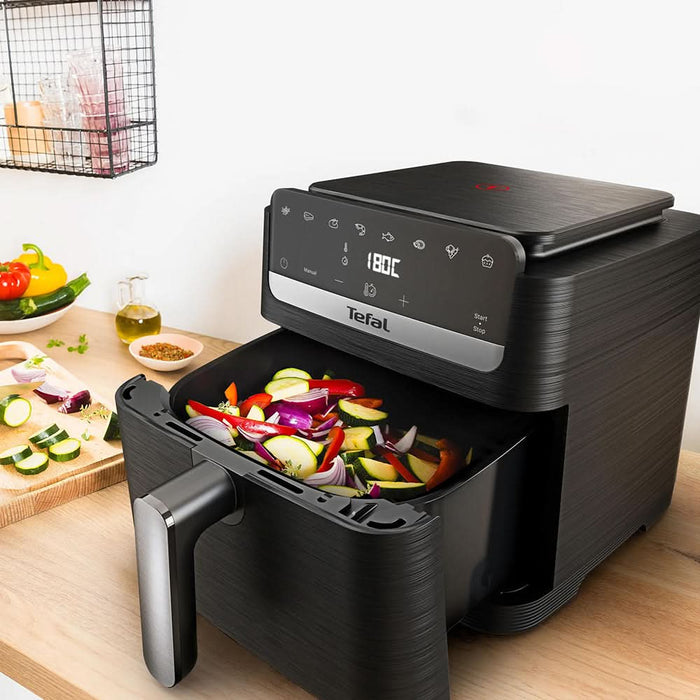Friteuza cu aer cald TEFAL Easy Fry Mega Compact EY866HE1, 1.5kg, 7.5l, 2020W, negru WALTI