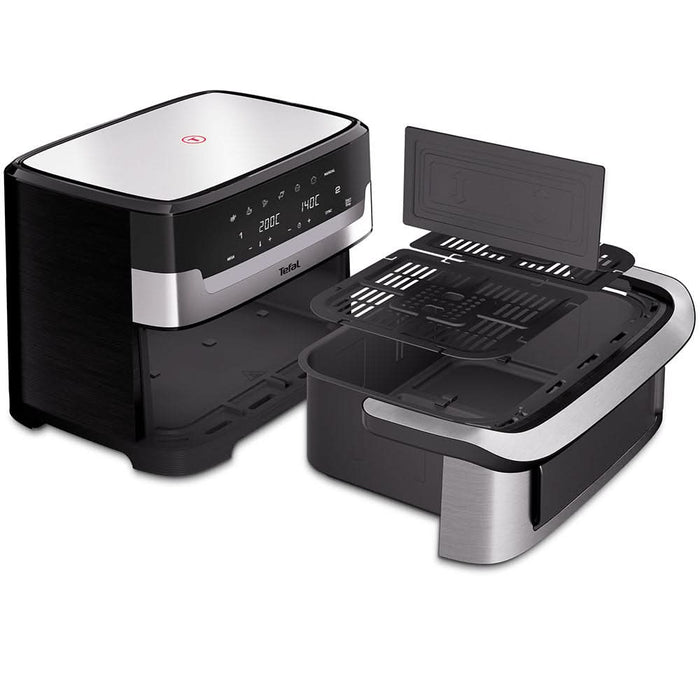 Friteuza cu aer cald TEFAL Dual Easy Fry Flex EY922DE0, 2.5kg, 9l,  2700W, argintiu-negru WALTI