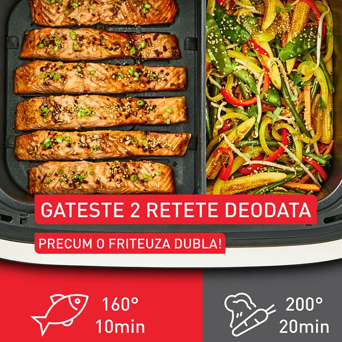 Friteuza cu aer cald TEFAL Dual Easy Fry Flex EY922DE0, 2.5kg, 9l,  2700W, argintiu-negru WALTI