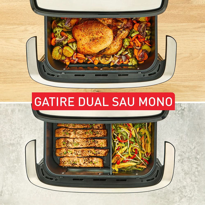 Friteuza cu aer cald TEFAL Dual Easy Fry Flex EY922DE0, 2.5kg, 9l,  2700W, argintiu-negru WALTI
