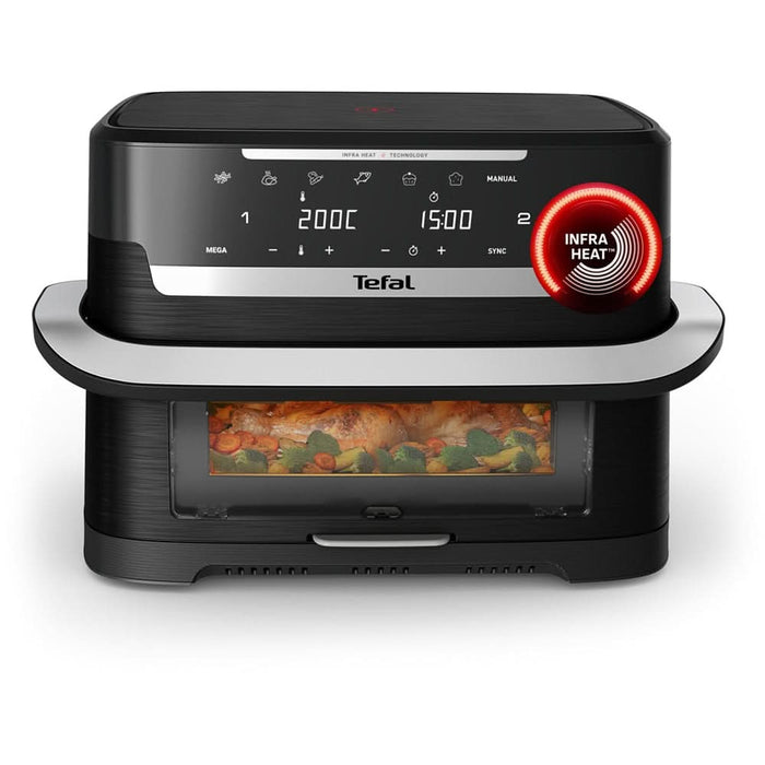 Friteuza cu aer cald dubla TEFAL Ever Fry Dual Flex EY9278E0, 9l, 2.5kg, 2700W, negru-argintiu WALTI