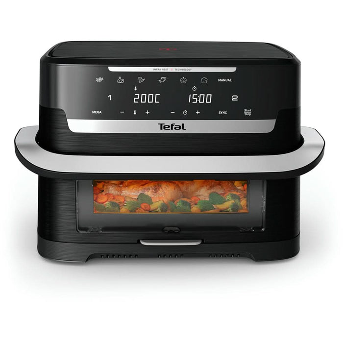 Friteuza cu aer cald dubla TEFAL Ever Fry Dual Flex EY9278E0, 9l, 2.5kg, 2700W, negru-argintiu WALTI