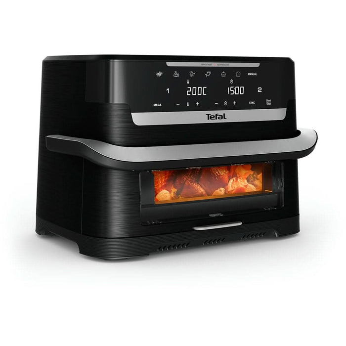 Friteuza cu aer cald dubla TEFAL Ever Fry Dual Flex EY9278E0, 9l, 2.5kg, 2700W, negru-argintiu WALTI