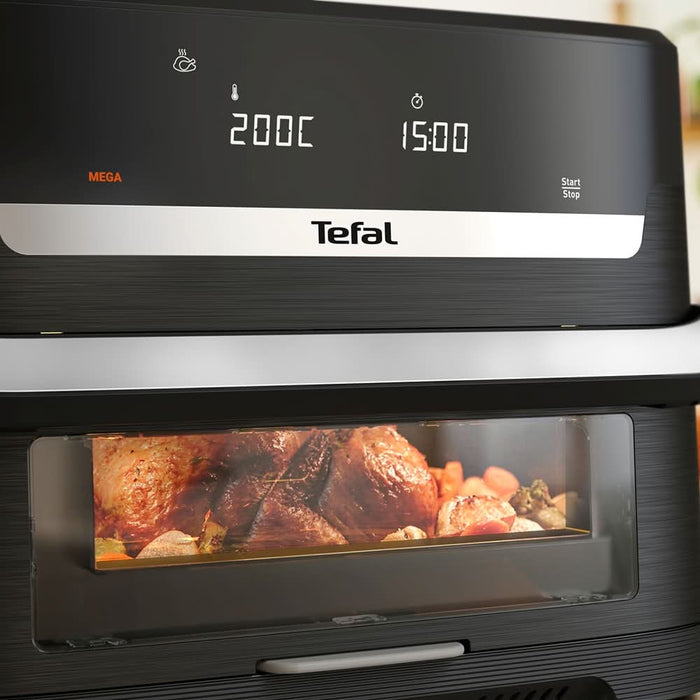 Friteuza cu aer cald dubla TEFAL Ever Fry Dual Flex EY9278E0, 9l, 2.5kg, 2700W, negru-argintiu WALTI