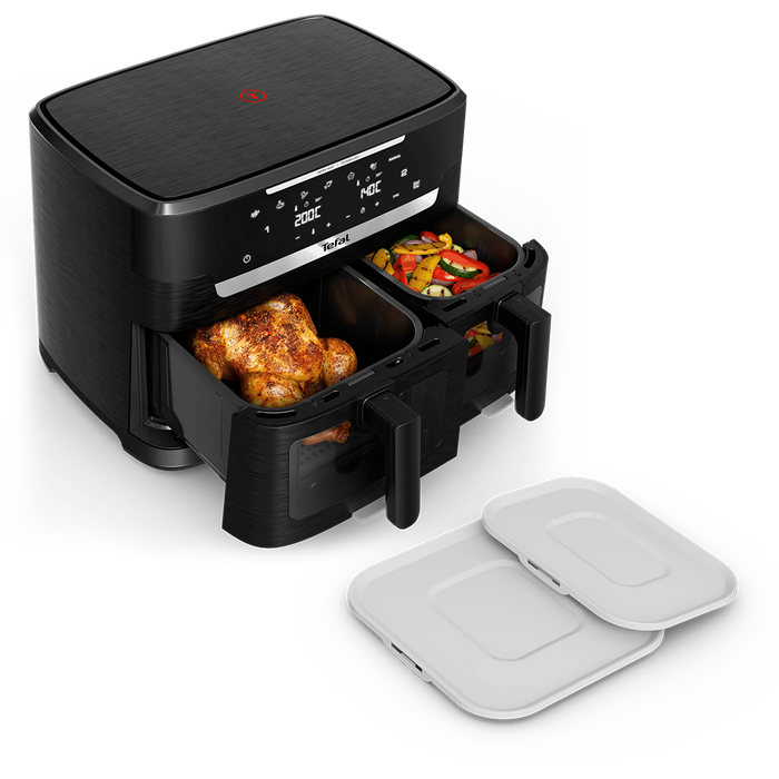 Friteuza cu aer cald dubla TEFAL Ever Fry XXL Dual EY9478E0, 11l, 2kg, 2700W, negru - WALTI WALTI