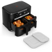 Friteuza cu aer cald dubla TEFAL Ever Fry XXL Dual EY9478E0, 11l, 2kg, 2700W, negru - WALTI WALTI