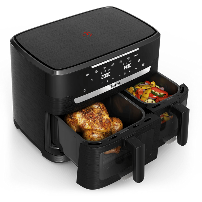 Friteuza cu aer cald dubla TEFAL Ever Fry XXL Dual EY9478E0, 11l, 2kg, 2700W, negru - WALTI WALTI
