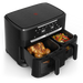 Friteuza cu aer cald dubla TEFAL Ever Fry XXL Dual EY9478E0, 11l, 2kg, 2700W, negru - WALTI WALTI