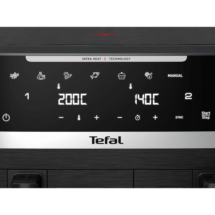 Friteuza cu aer cald dubla TEFAL Ever Fry XXL Dual EY9478E0, 11l, 2kg, 2700W, negru - WALTI WALTI