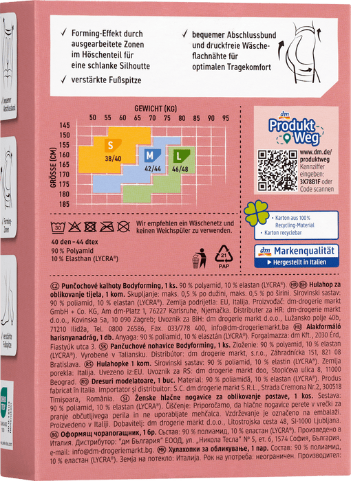 Fascino Ciorapi Bodyform pudră 40den, mărimea 38/40, 1 buc WALTI