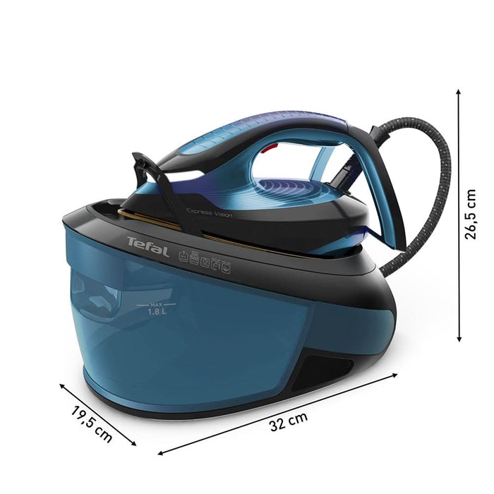 Statie de calcat TEFAL Express Vision SV8151E0, 2800W, 500g/min, 1800ml, talpa Durilium, albastru-negru WALTI