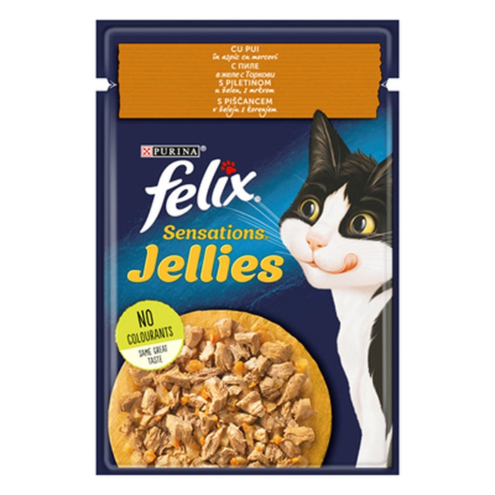 felix SENSATIONS Hrana pentru Pisici cu Pui & Morcov in Aspic 85 g - WALTI WALTI