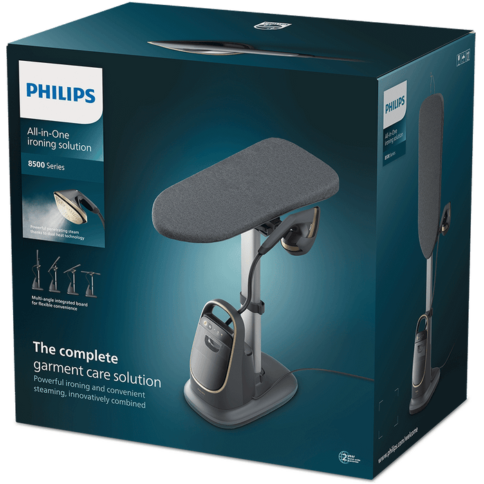 Aparat de calcat vertical PHILIPS Seria 8500 All In One AIS8540/80, 2200W, 300g/min, 1200ml, gri-auriu WALTI