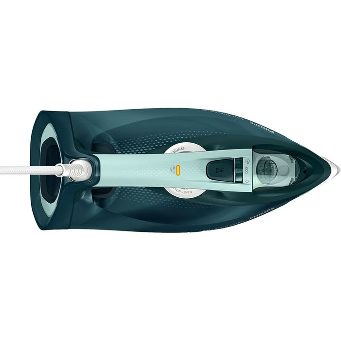 Fier de calcat PHILIPS Seria 7000 DST7031/70, 2800W, 250g/min, 300ml, talpa SteamGlide Plus, verde-alb WALTI