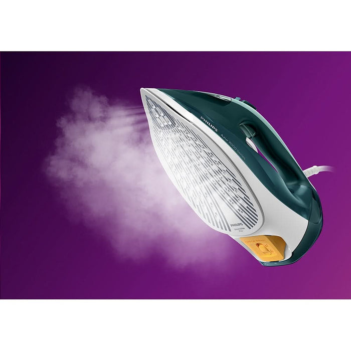 Fier de calcat PHILIPS Seria 7000 DST7031/70, 2800W, 250g/min, 300ml, talpa SteamGlide Plus, verde-alb WALTI