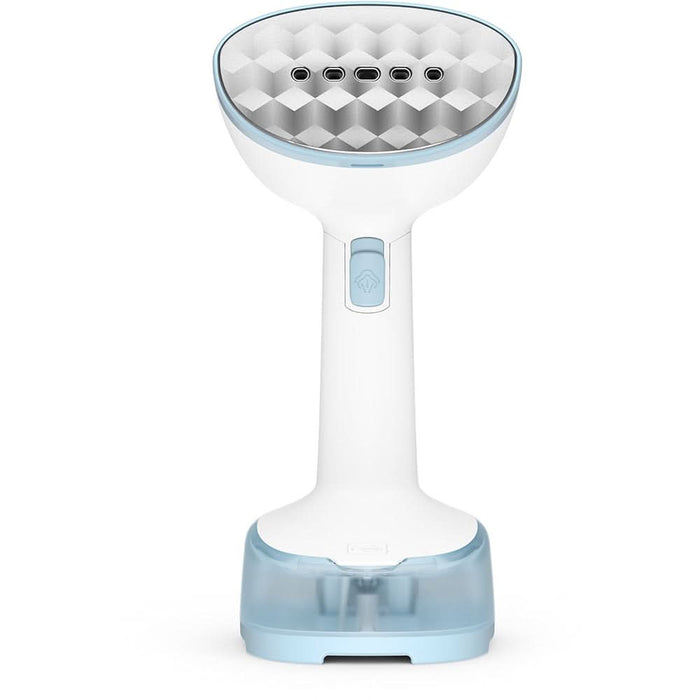 Aparat de calcat vertical TEFAL Access Steam Pocket DT3041E1, 1300W, talpa ceramica, alb-bleu WALTI