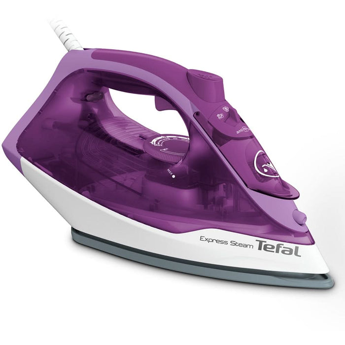 Fier de calcat TEFAL Express Steam FV2836, 2400W, 165g/min, 270ml, talpa ceramica, mov-alb WALTI